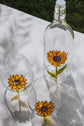 Glass water carafe sunflower design