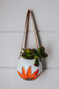 Wall mounted planter small size design orange flower