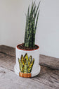 Plant design porcelain planter with saucer