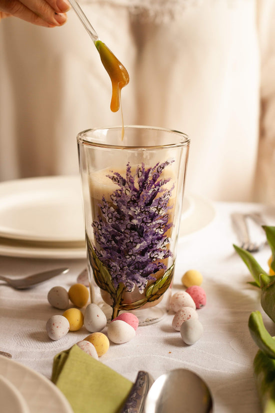 Grand verre double paroi design lilas