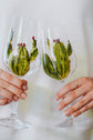 Duo de verres à vin design cactus