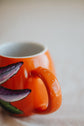 Purple stoneware cup cactus design