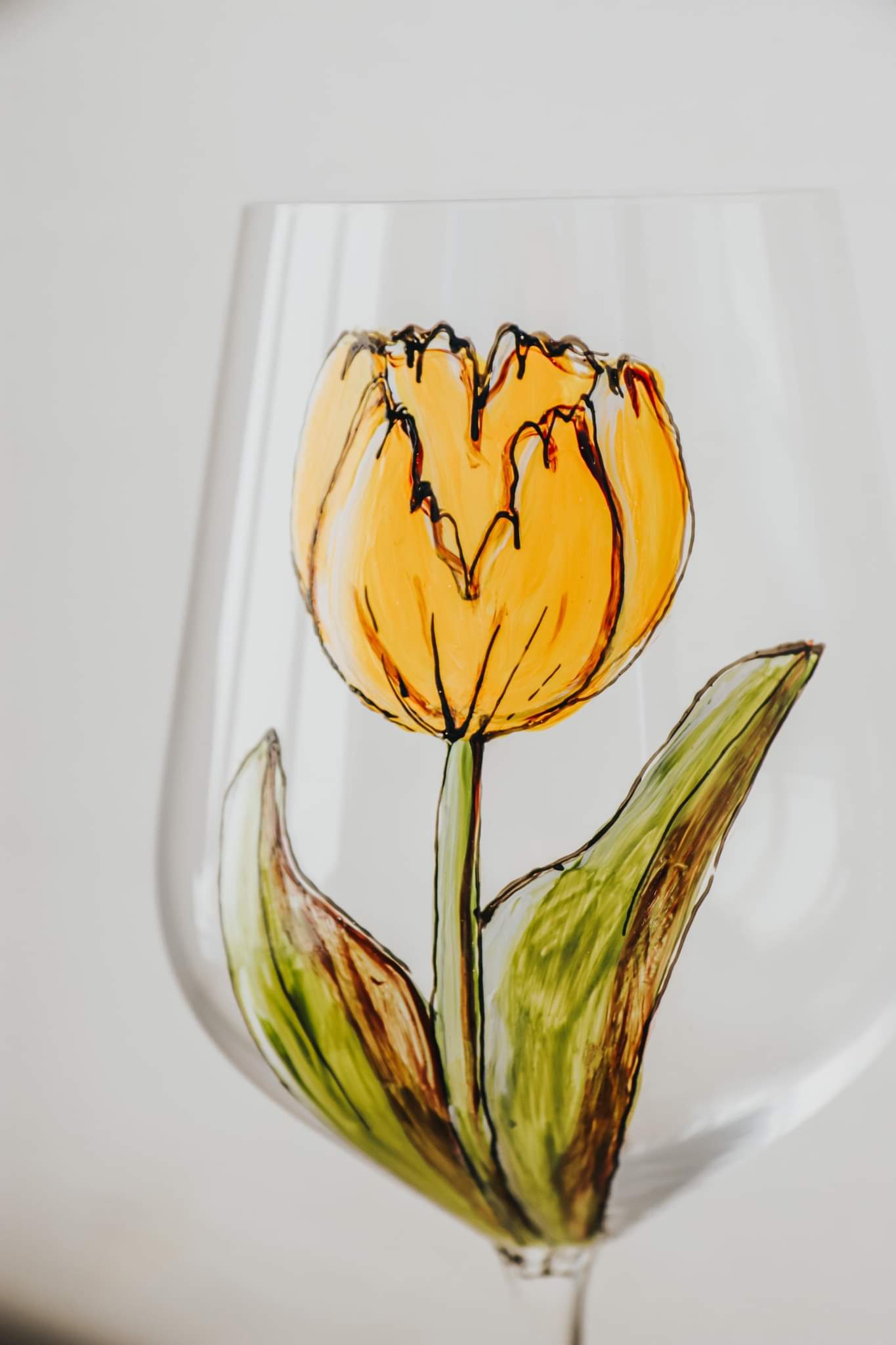 idée cadeau verre tulipe jaune