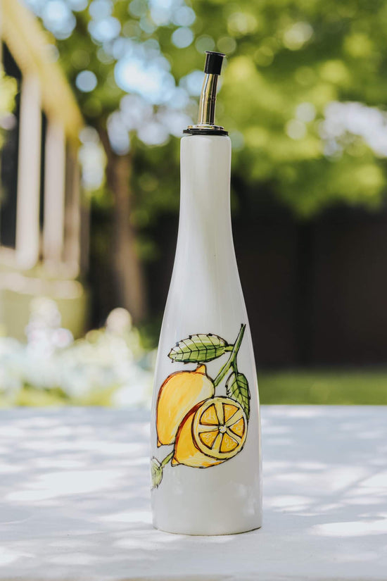 Bouteille d’huile design citron | idée cadeau