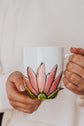 Tasse porcelaine personnalisé peinte à la main fleur rose