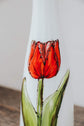 Oil or vinegar bottle red tulip design