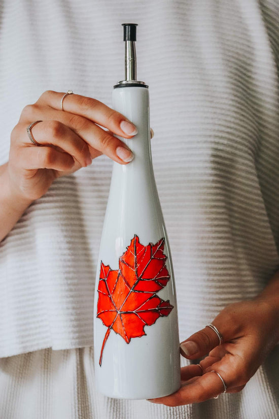 Bouteille | sirop d'érable | feuille d'érable