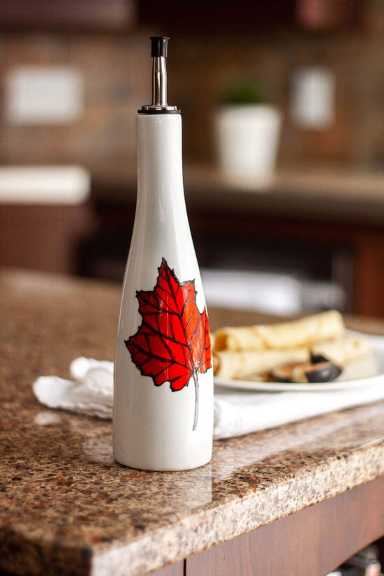 Bouteille | sirop d'érable | feuille d'érable