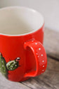 Tasse en grès rouge design cactus