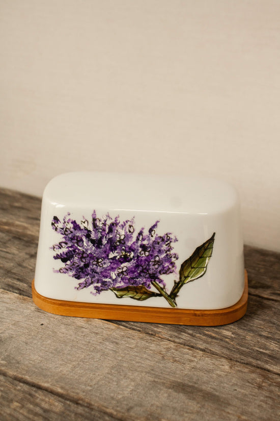 Beurrier lilas peint à la main