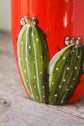 Tasse en grès rouge design cactus