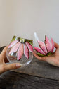 Duo de verres sans pied design fleur rose moirée