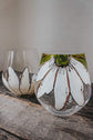 Duo of white flowers design stemless glasses