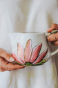 Teapot with infuser design moiré pink flower
