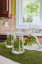 Water carafe and 1 duo of stemless glasses blue flower