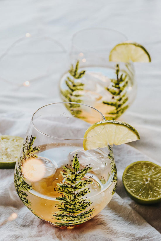 Duo de verres design Boréale peint à la main