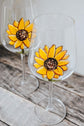 Duo de verres design fleur tournesol